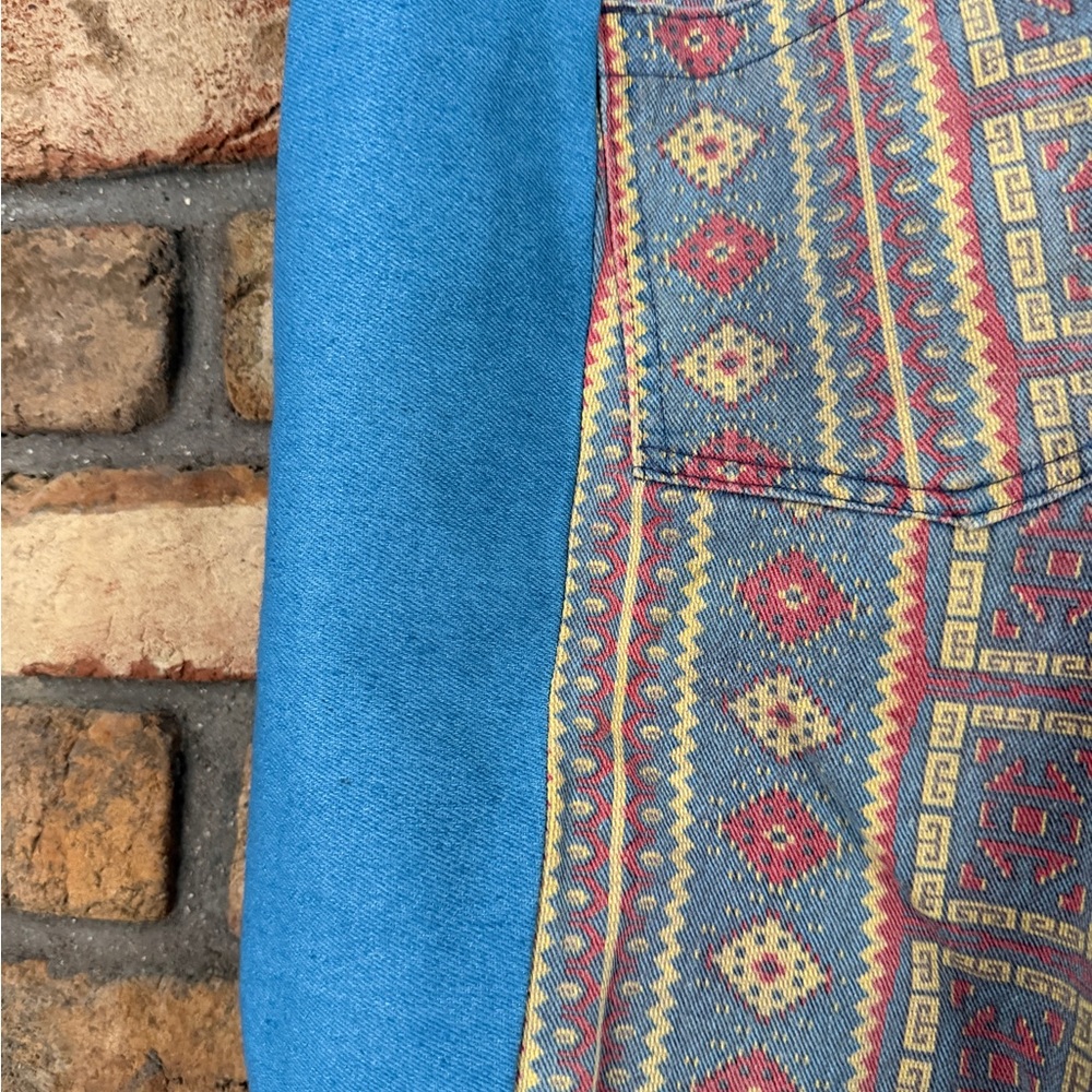 🌵 Seafarer Intuit Aztec Print Colorblock Flare Pants - Picture 7 of 9